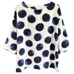 EUC Bryn Walker Oversized Polka Dot Top
Small Blue White